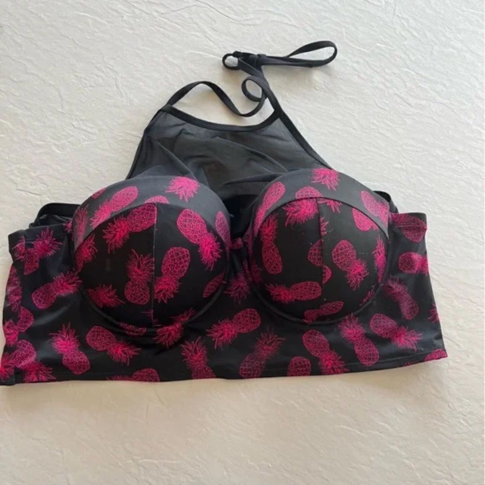 Torrid pineapple print mesh push up bikini top - Picture 4 of 9